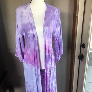 ICE TIE DYE KIMONO ROBE SHAWL CARDIGAN BATHING SUIT COVER UP